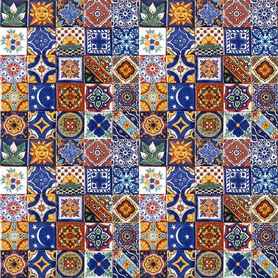 006) SET With 100 Mexican 2x2 Ceramic Tiles Handmade Handpainted Clay Tile  • $32