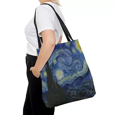Vincent Van Gogh's Masterpiece Starry Night Themed All Over Print Tote Bag • $21.21
