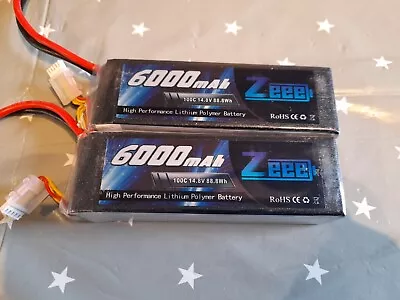 £100 • Buy 2x Zeee 4S Lipo Battery 14.8V 100C 6000mAh EC5 For RC Car Truck Boat Helicopter