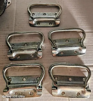 Lot Of 5 Stanley Steel Surface Mount 4  Handles For Crates Doors Cabinets • $10