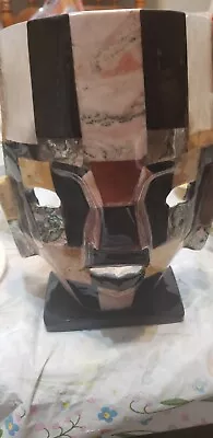 Mayan Aztec Death Mask Mother Of Pearl Onyx Abalone Burial Sculpture Folk Art  • $150