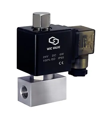 1/4  Inch Normally Open Stainless High Pressure 725 PSI Solenoid Valve 24V DC • $154.99