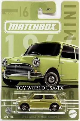 2024 Matchbox Mini Cooper Series #01 1964 Austin Mini Cooper Olive Green • $2.50