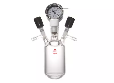 Chemist Lab Glassware Thick Walled 5 ATM Pressure Flask High Vacuum Valve Set • $215.14