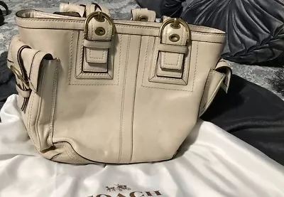 Coach SOHO Mia Ivory Leather Shoulder Tote Bag C06S-10049 • $39.99