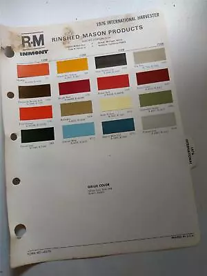 1976 International Truck Vtg. RM RINSHED-MASON Automotive Paint Color Chart • $14.99