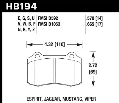 Hawk Performance HB194Y.570 • $126.89