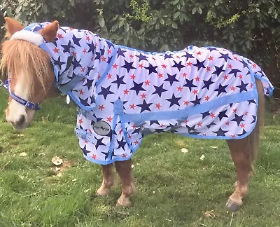 Mini Shetland/shetland/small Pony Star Fly Rugs. 3'0  To 5'3 . Back In Stock • £30.99