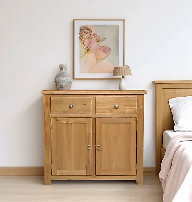 Small Oak Sideboard | Narrow Storage Dresser/Cupboard/Cabinet | Solid Wood Unit • £369.99