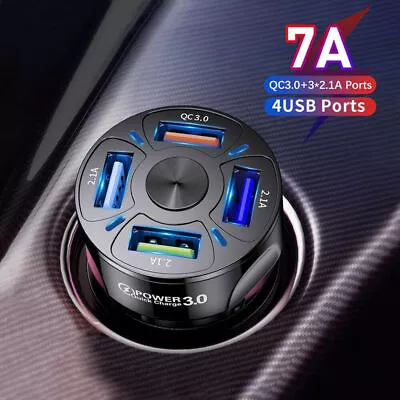 $5.45 • Buy 4 USB Ports Car Charger Adapter LED Display QC 3.0 Fast Charging Parts Universal
