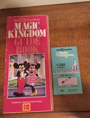 1984 Walt Disney World Magic Kingdom 1 Day Ticket & Guide Book • $5
