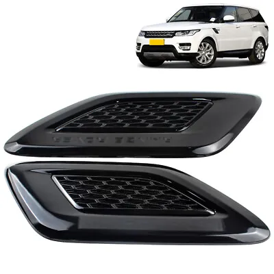 For Range Rover Sport 2014-17 2PCS Glossy Black Front Hood Vent Air Grille Cover • $77.45