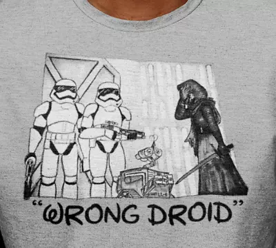 $18.90 • Buy  Wrong Droid  Funny Star Wars Darth Vader Stormtrooper Disney Wall-E T-Shirt