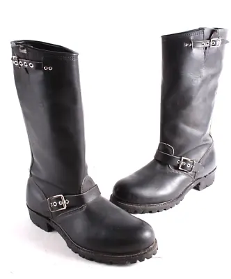 VTG 70s Sears Bike Steel Toe Boots Leather Motorcycle Biker Men's Size 12 D USA • $199.95