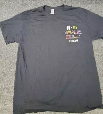 BTS X McDonalds Shirt Adult Large Black Crew Logo Employee Restaurant Collab CA4 • $8.99