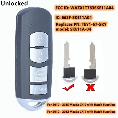 4 Button Smart Card Remote Key Fob For Mazda CX-9 CX-7 2007-11 BGBX1T458SKE11A01 • $66.90