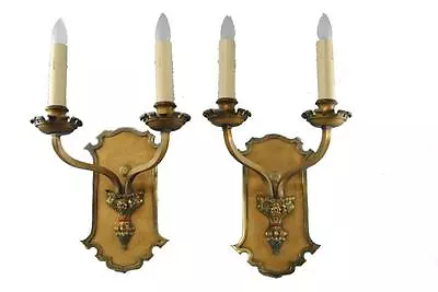 Pair Of Large Scale 17 1/2  Tall Gothic Revival 2 Socket Wall Sconces • $595