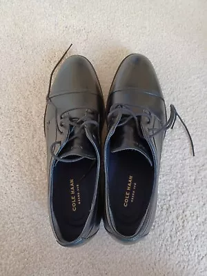 Cole Haan Grand 360 Black Leather Cap Toe Dress Shoes Mens 10 M • $69