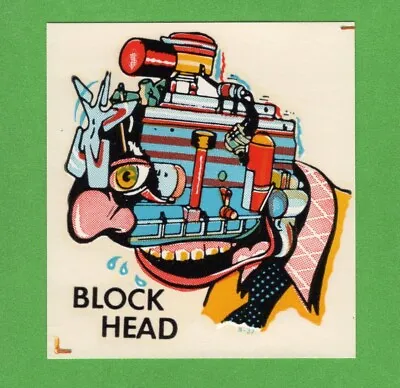Vintage Original 1960 Souvenir  Block Head  Speed Shop Hot Rod Water Decal Art • $34.99