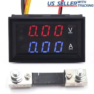 DC 100V 100A Voltmeter Ammeter Volt Amp Meter Voltage Current Tester With Shunt • $12.89