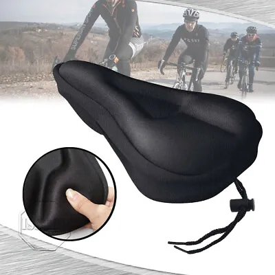 Bicycle Wide Seat Cover Gel Cushion Sporty Soft Padded For Mountain Bike Saddle • $7.61