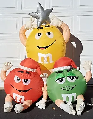 Gemmy Airblown Inflatable Christmas M&M Red Green & Yellow 6ft Tall • $224.99