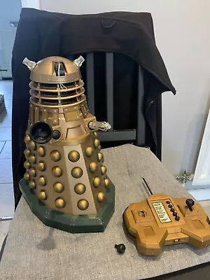 Doctor Who Remote Controlled 12  Dalek Gold 27MHZ & Remote Control - Some Damage • £80