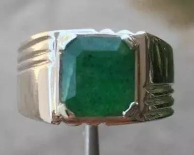 Mens Emerald Ring Real Emerald Gemstone Natural Zamurad Ring Swat Emerald Stone • $750