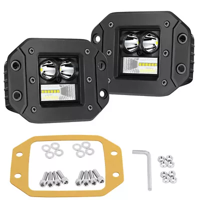 $38.99 • Buy 2X 5inch LED Work Lights Flush Mount Flood Spot Driving Reverse Off Road 4WD 12V