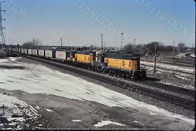 Original Slide CNW GP-7's At Bellwood IL March 1984 • $5