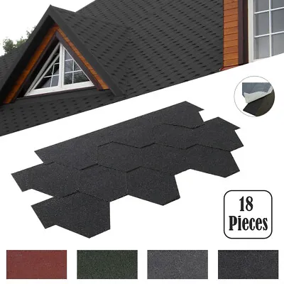 £36.95 • Buy 2.61sqm Felt Roofing Shingles Shed Roof Shingle Hexagonal Self Adhesive Tab Tile