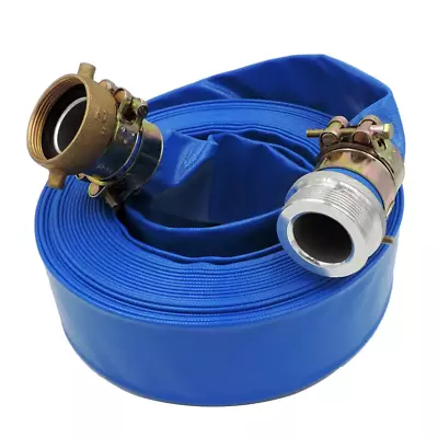 2 In. Dia. X 100 Ft. Blue 6 Bar Heavy Duty Lay Flat Hose With Connectors New • $144.26