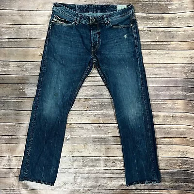 Diesel Viker Regular Straight Jeans 34x32 Mens Blue Denim Cotton Pants 0RM80 • $54.95
