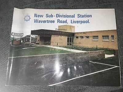 1979 Merseyside Police New Sub Division Station Wavertree Rd Liverpool Booklet • £4.99