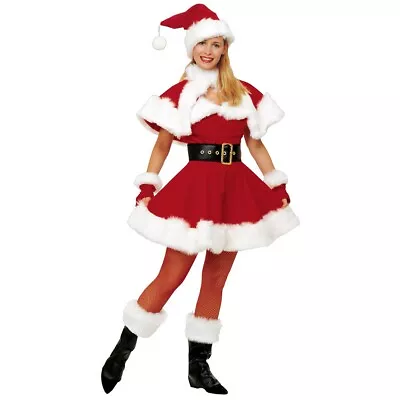 Miss Santa Costume Adult Mrs Claus Christmas Outfit Fancy Dress • $22.16