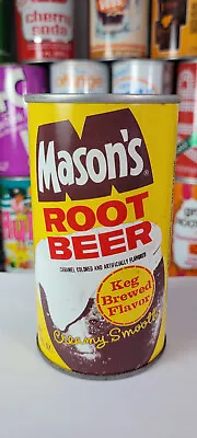 Mason's Rootbeer Keg Brewed Flavor Steel Can Flat Pull Tab Top Rare Vintage • $17.60