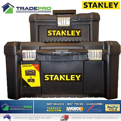 $59 • Buy Stanley® Tool Chest Box COMBO BONUS 48cm & 32cm Lockable Storage Toolbox Kit