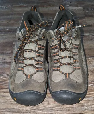 Keen Zion Mens Brown Leather Hiking Sneakers Shoes Size 10.5 • $29.99