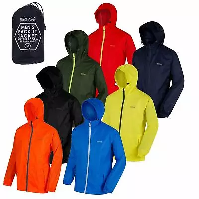 Regatta Mens Pack-it In A Bag Packable Waterproof Jacket Outdoor Pack A Mac Size • £24.99