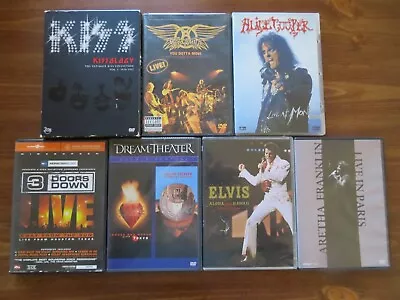 7 MUSIC DVD LOT; KISS KISSOLOGY AEROSMITH ALICE COOPER. ROCK. Music & Concerts • $64.99