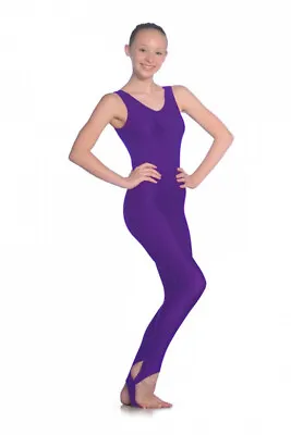 Roch Valley L106 Girls Stirrup Ruched Front Catsuit Purple 1b 2 & 3a • £18.99