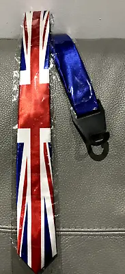 Union Jack Red White & Blue Neck Tie. In Plastic Cover. • £3.25