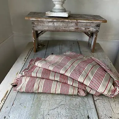 9 Yards!!! Rustic Primitive Antique Red LINEN Flax Vintage French Ticking Mater • £478.55