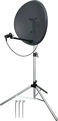 Large Satellite TV Dish Tripod Mount Stand Camping Caravan Sky Freeview + Pegs • £29.99
