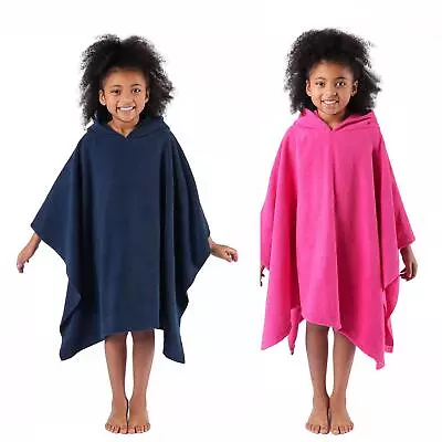 Brentfords Poncho Towel Childrens Absorbent Hood Quick Drying Beach Travel Robe • £7.99