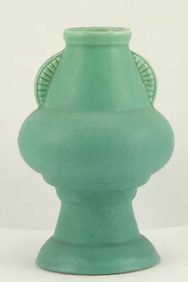 Vintage Art Deco Matte Blue/Green AMACO American Art Clay Co Pottery Vase 7  • $125
