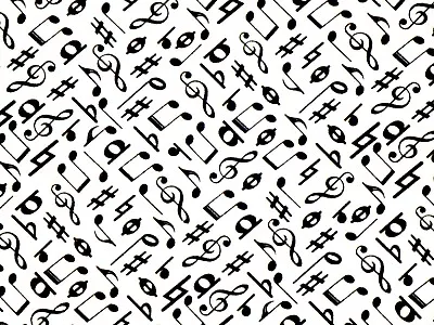 Fat Quarter Fabric  Music Tossed Notes  Musical Clef  Cotton  Black & White  Fq  • $2.99