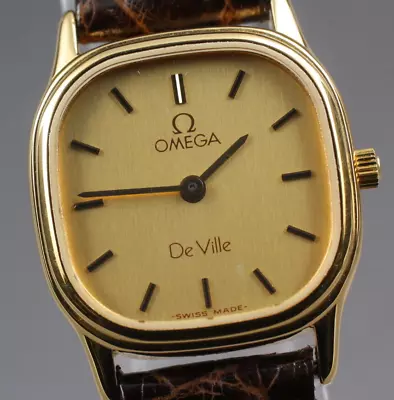 [Near MINT] Vintage OMEGA De Ville Gold Quartz Cal.1450 Ladies Watch From JAPAN • $199.90