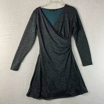 Prana Nadia Lined Dress Women's Medium Gray Long Sleeve Stretch • $19.95