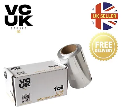 Premium 100m Hair Foil Nail Tint Silver Foil Highlighting 100mm Wide Dispenser • £7.99